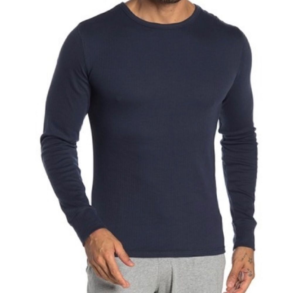 SLATE & STONE Navy Ribbed Long Sleeve TShirt-XL